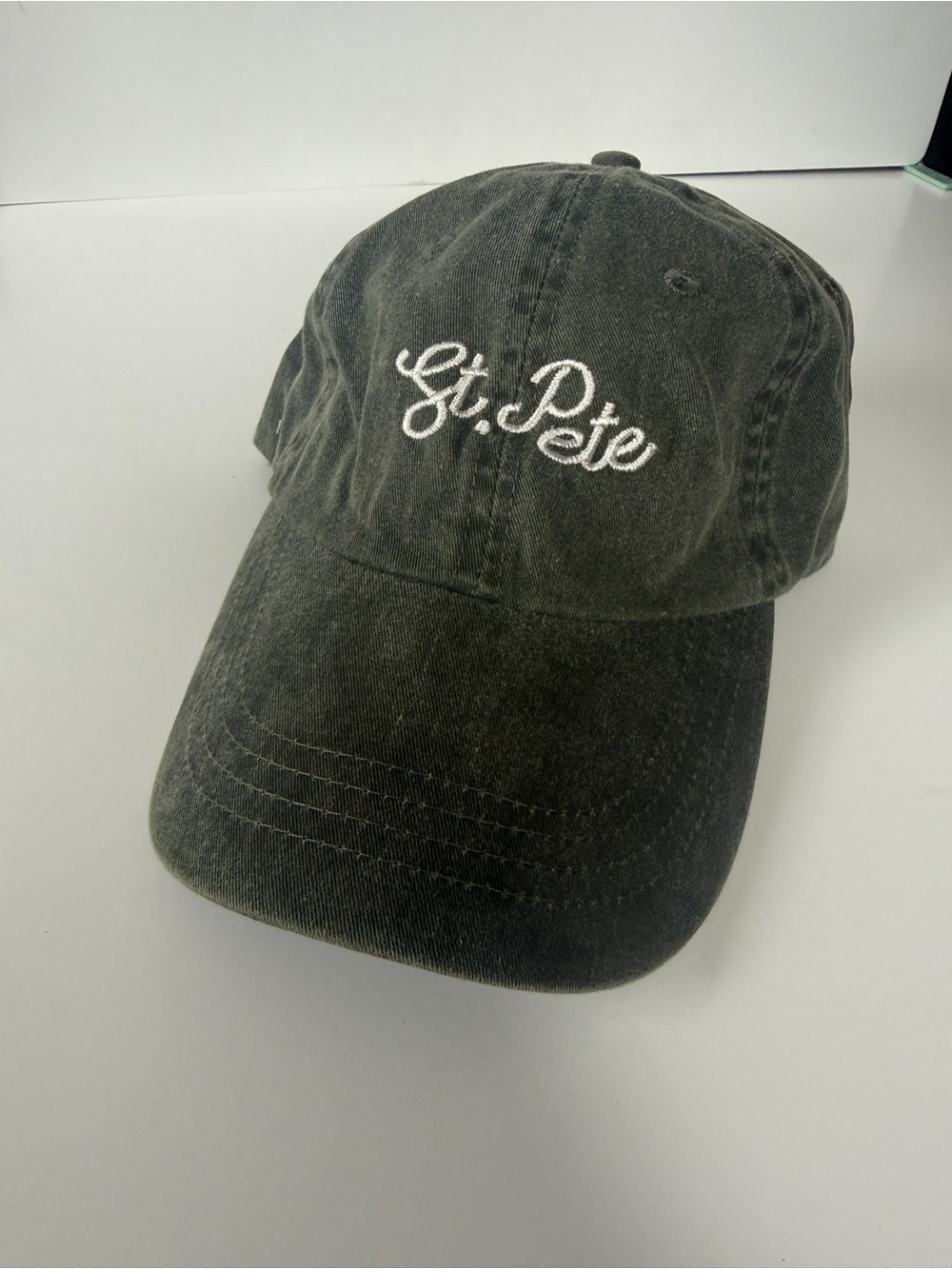 St. Pete Embroidered Baseball Cap - Faded Olive Gren